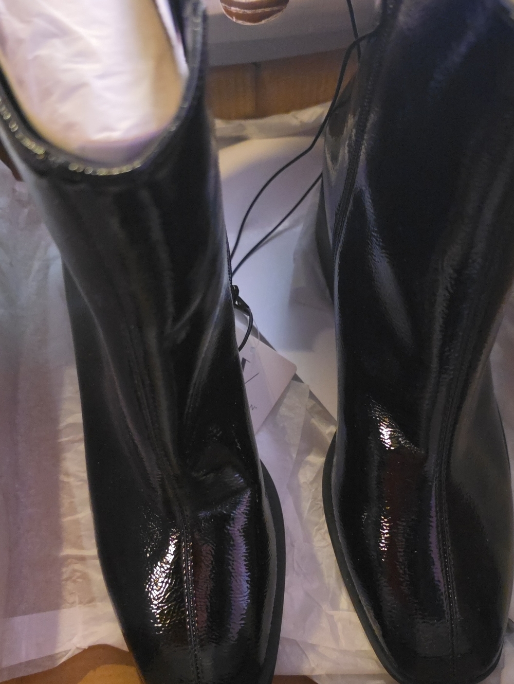 Worthington Black Patent Ankle Booties